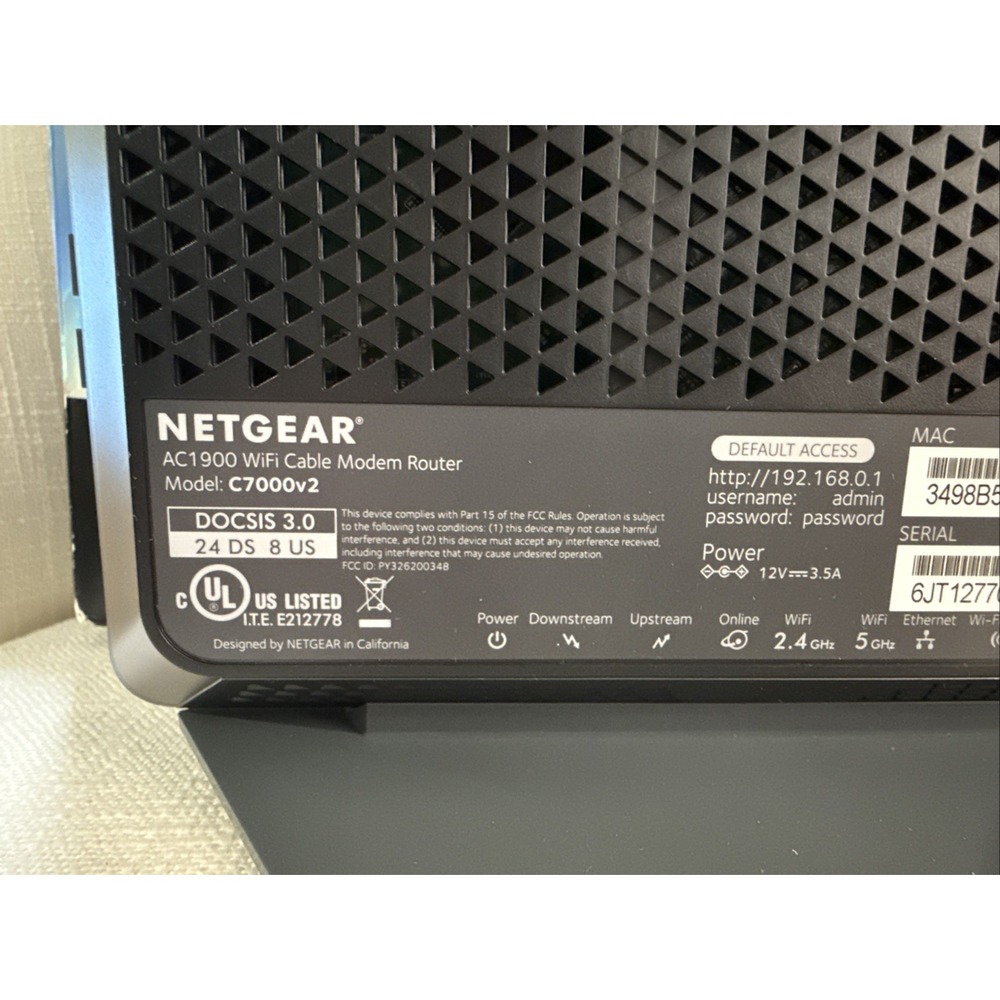 NETGEAR Nighthawk AC1900 4 Wireless WiFi 5 Router Modem C7000v2 - Picture 7 of 16